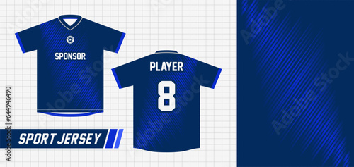 SPORT JERSEY DESIGN WITH METALLIC BLUE  DIAGONAL LINE PATTERN