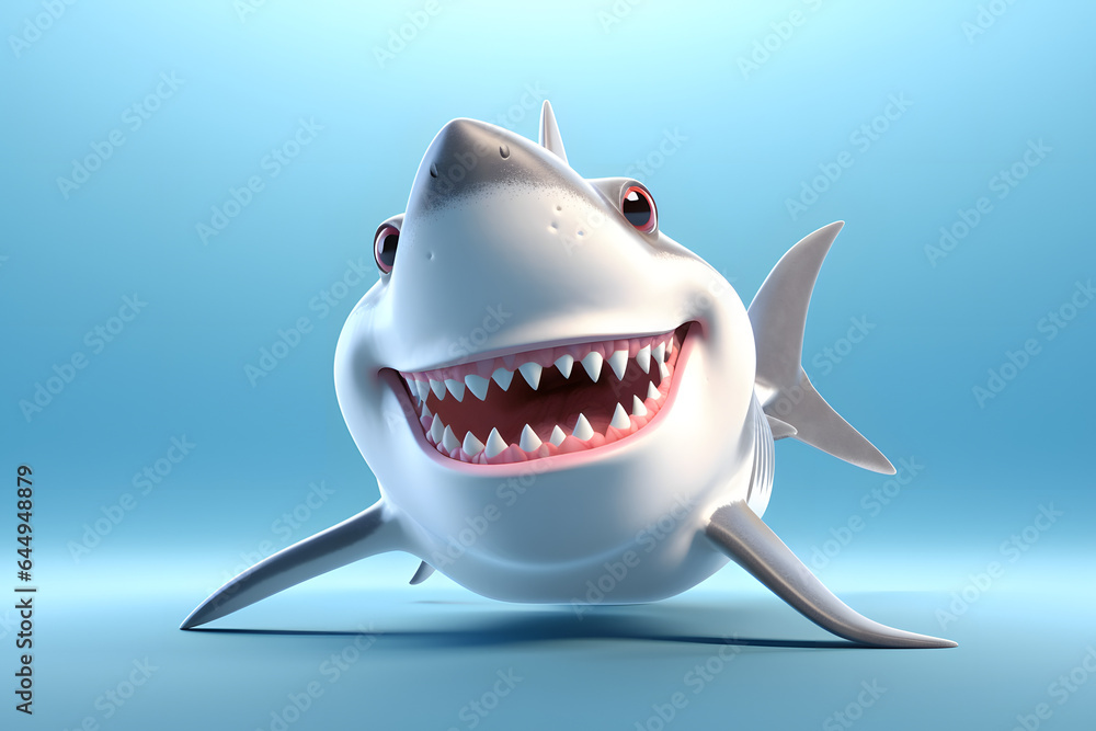 cute shark 3d style Made with Generative AI cute shark 3d style Made with Generative AI