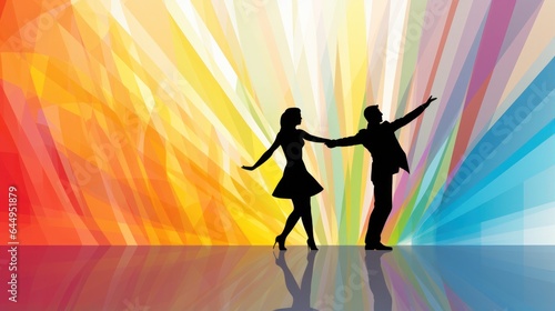 Colorful design template for couple dancing