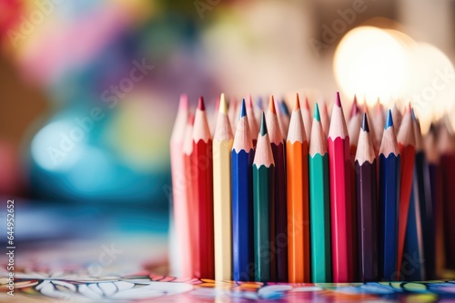 Colorful Pencils - Soft Bokeh Background - AI Generated
