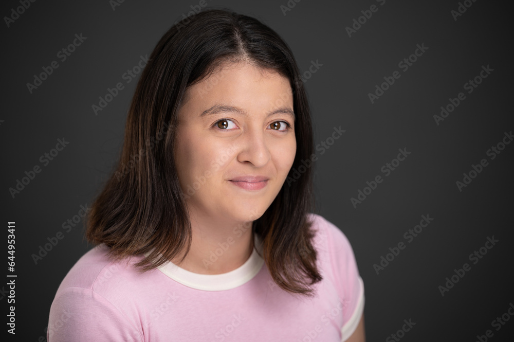 Portrait headshot of young hispanic woman Portrait headshot of young hispanic woman