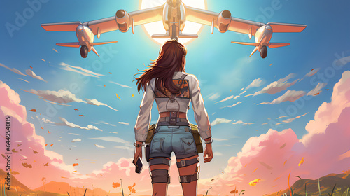 anime girl pilot legends AI Generative