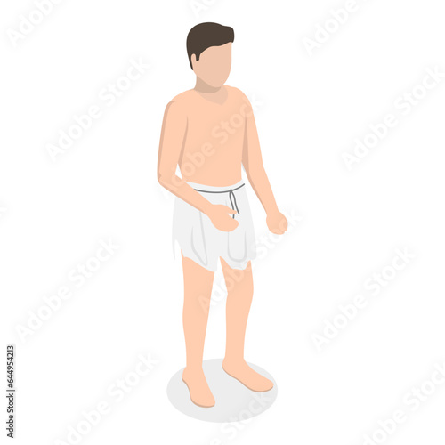 3D Isometric Flat Vector Set of Ancient Roman Characters, Rome Empire People. Item 3