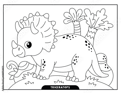 Triceratops coloring pages for kids