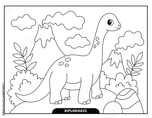 Diplodocus coloring pages for kids