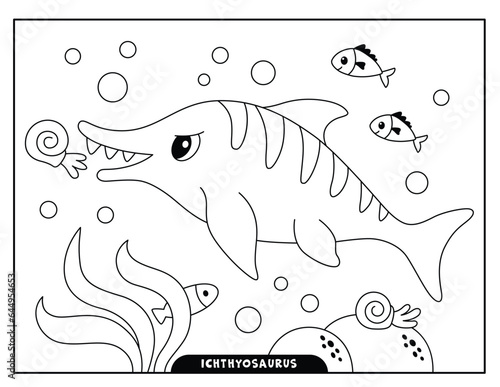 Ichthyosaurus coloring pages for kids