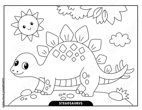 Stegosaurus coloring pages for kids