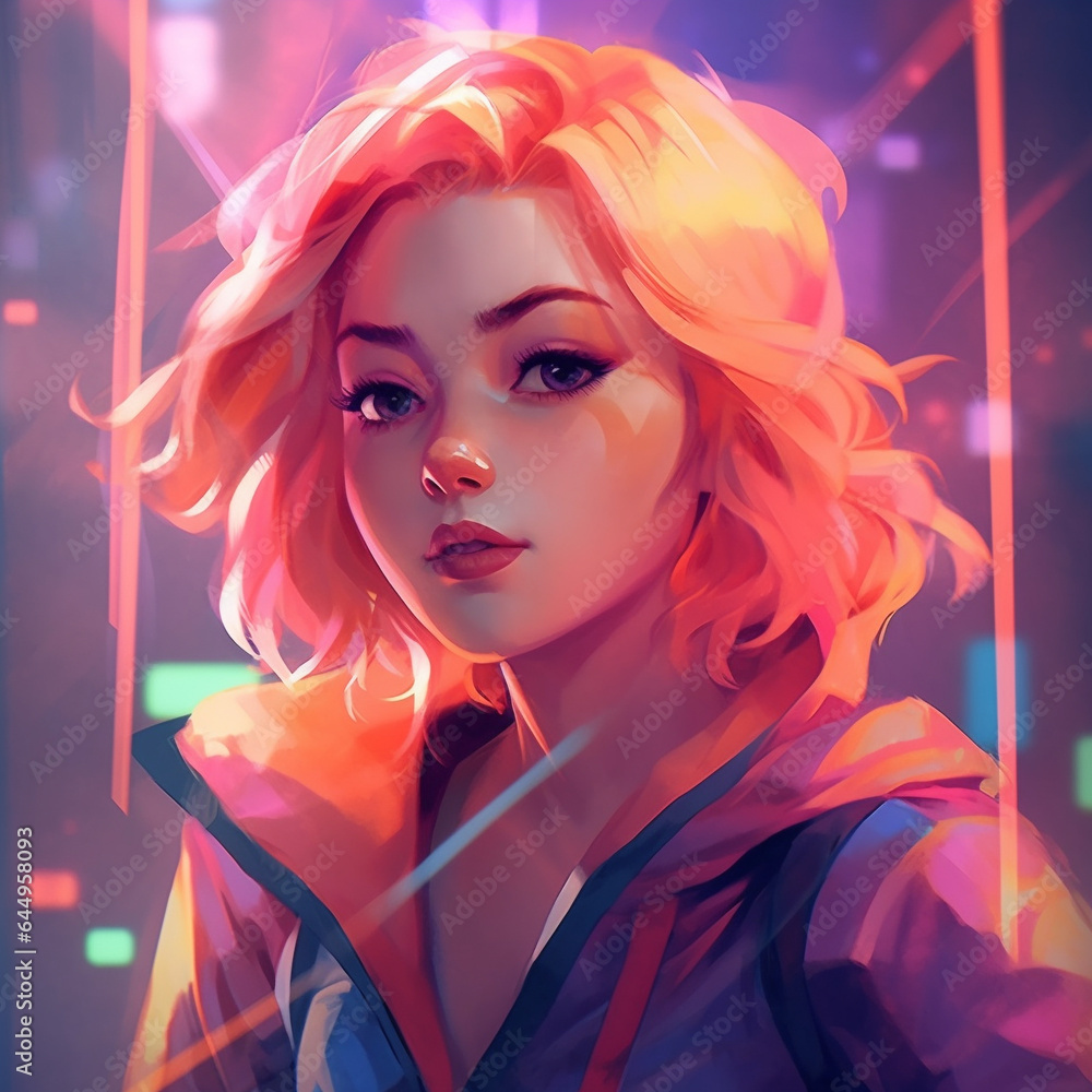 Fototapeta premium Cyberpunk girl