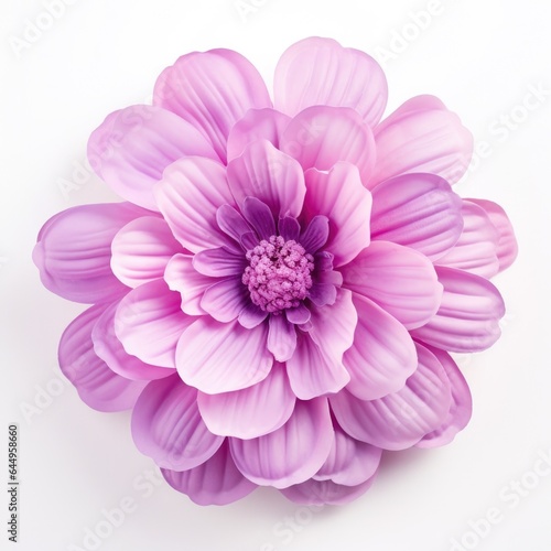 One Anemone flower isolated on white background, top view. Floral flowers pattern.