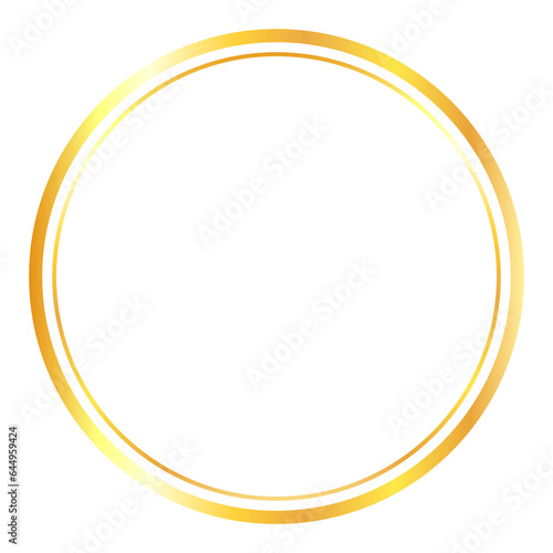 Golden Circle Frame isolated on white background