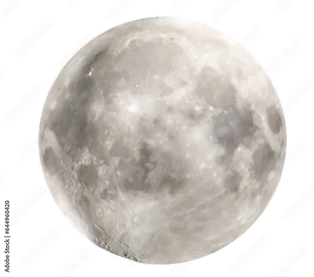 Full moon in PNG isolated on transparent background - obrazy, fototapety, plakaty 