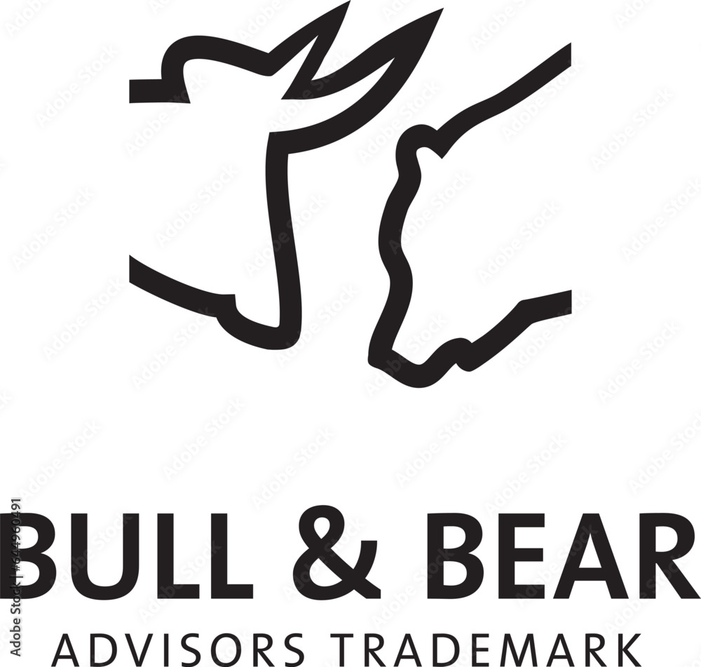 Bulle und Bär, Company Logo, schwarz Bulle und Bär, Company Logo, schwarz