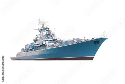 Military navy ship vessel in PNG isolated on transparent background