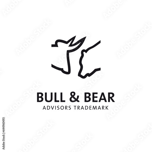 Bulle und Bär, Company Logo, schwarz