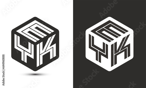 EYK letter logo design with illustrator cube logo, vector logo modern alphabet font overlap style. photo