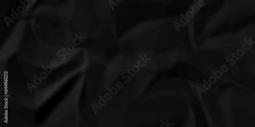 Dark crumple black paper wrinkled poster template ,blank glued creased paper texture background. black paper crumled backdrop background. used for cardboard and clarkboard.