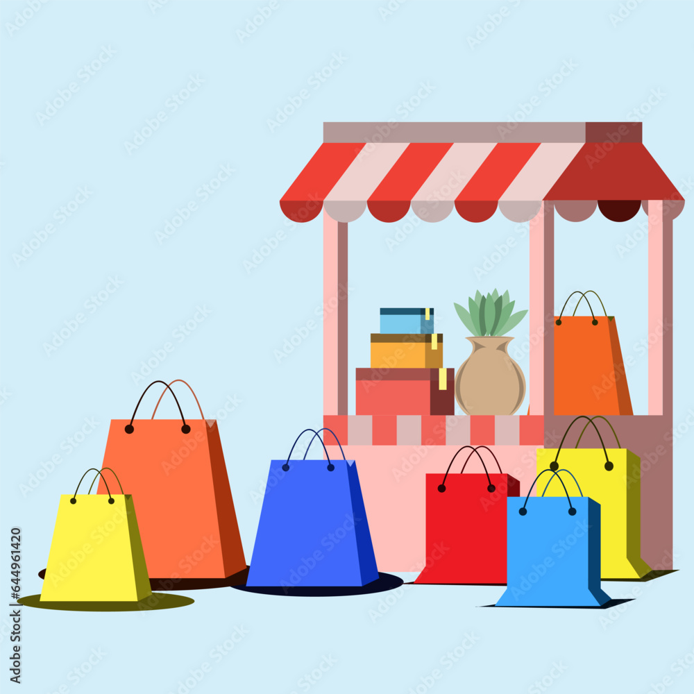 Fototapeta premium Design Flat Vector Sale and Shop Illustration