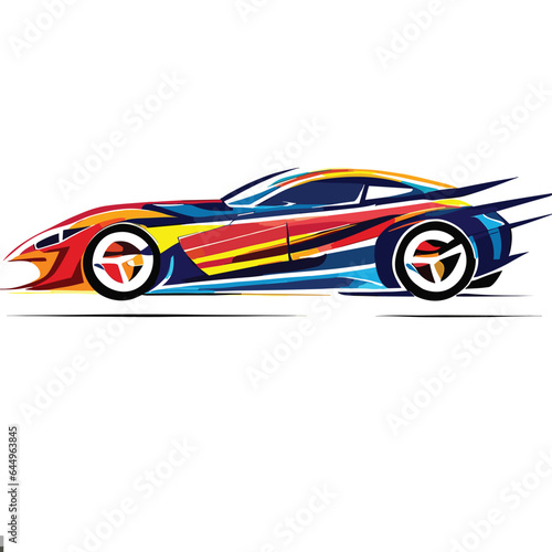 Car wrap decal design vector rally race vehicle speed sport.