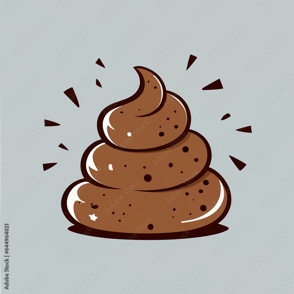 Brown poop vector illustration. Pile of dog poo in flat cartoon style