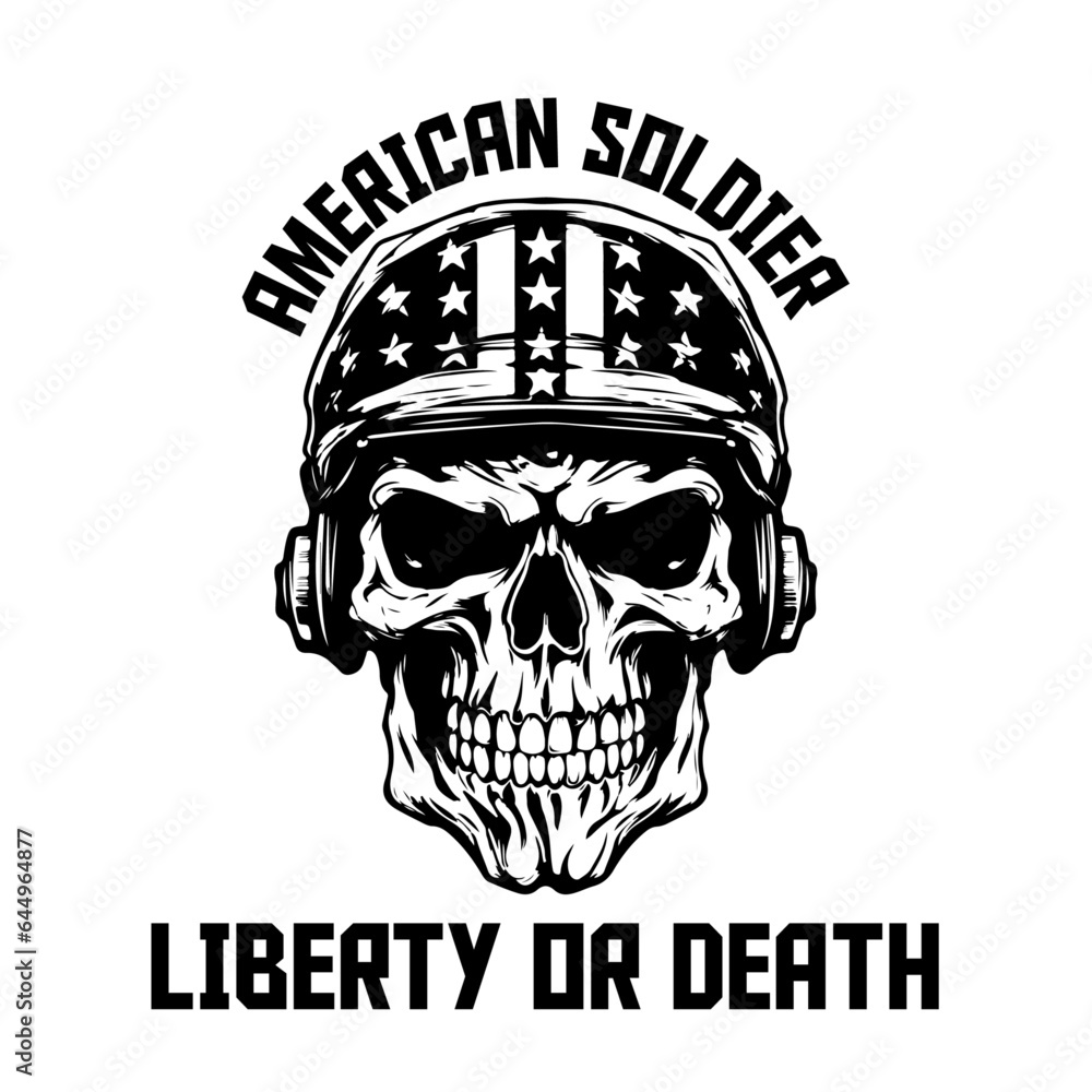 Monochrome Military Skull And Soldier Helmet Perfect For Logo Label monochrome-military-skull-and-soldier-helmet-perfect-for-logo-label