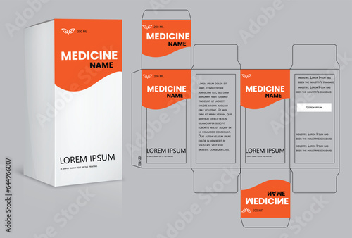 Medicine package box design. healthcare medicine box package creative design. medicine box vector design.