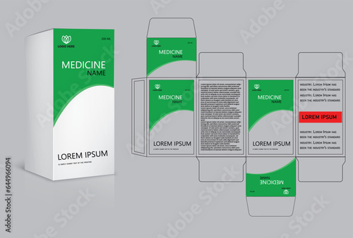 Medicine package box design. healthcare medicine box package creative design. medicine box vector design.