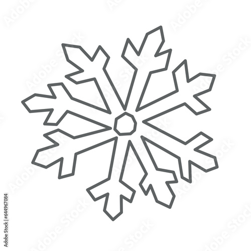 hand drawn snowflake icon, cut out edges effect