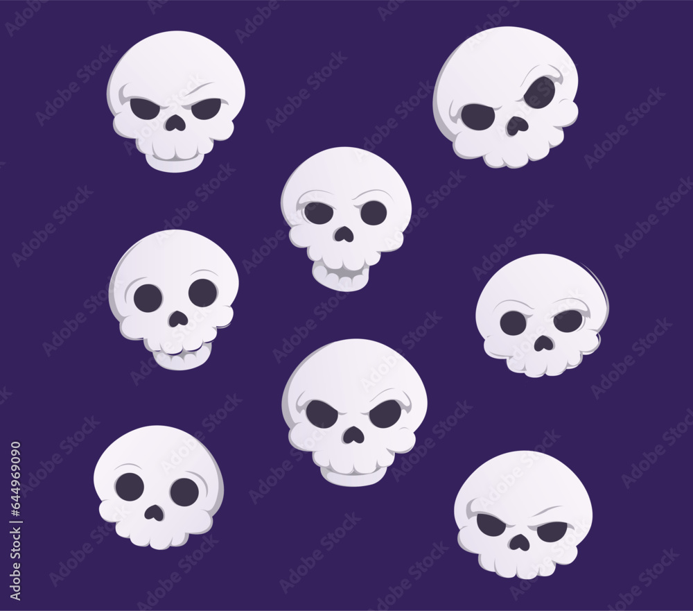 Set of Skeleton, Skeleton with emotion for your design for the holiday Halloween. Collection and bundle Set of Skeleton, Skeleton with emotion for your design for the holiday Halloween. Collection and bundle