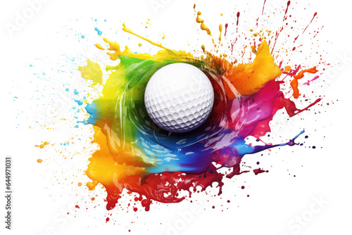 play golf color splash on background photo