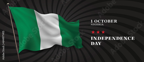 Nigeria independence day vector banner, greeting card