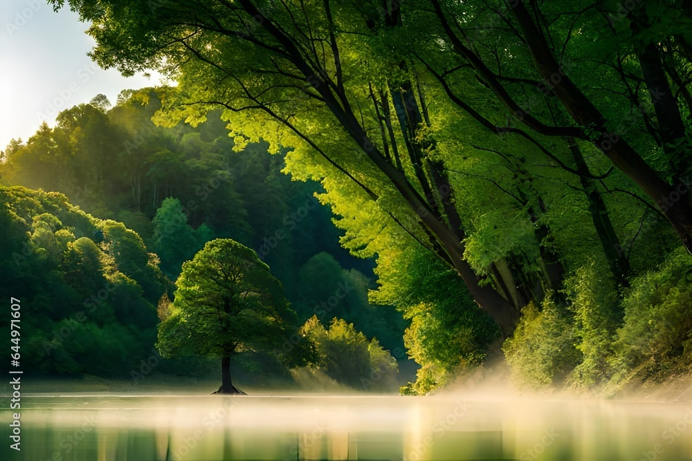 morning in the forest Generated Ai morning in the forest Generated Ai