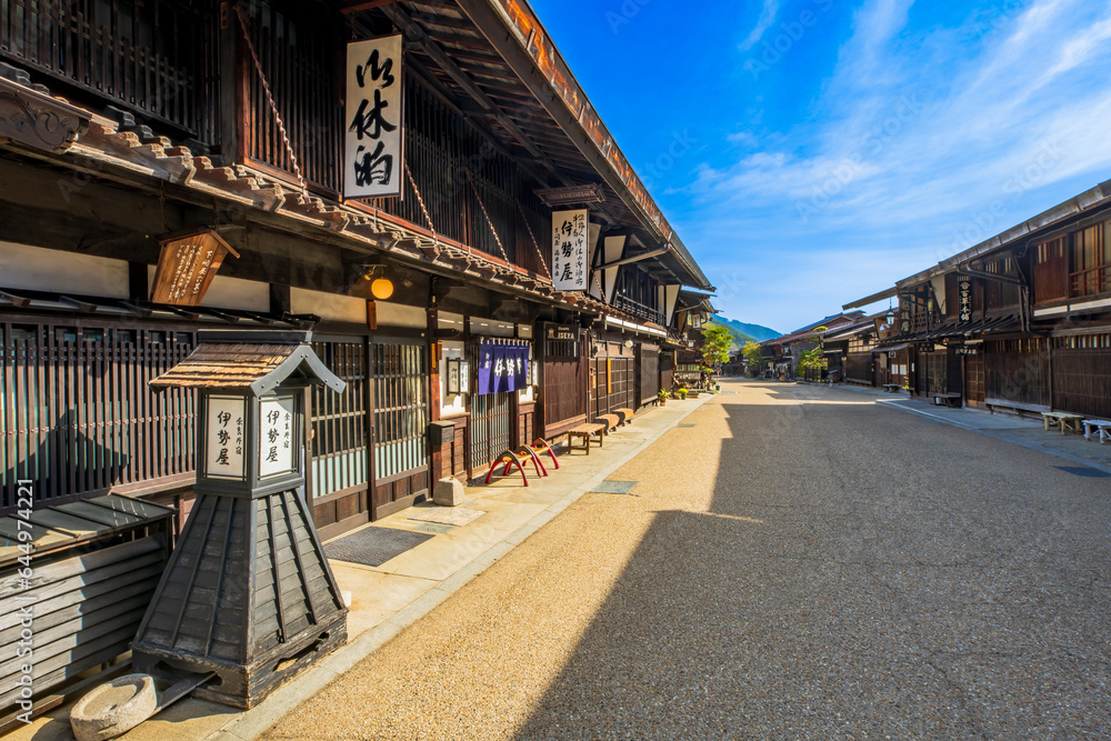 長野県　塩尻市　中山道　奈良井宿の町並み