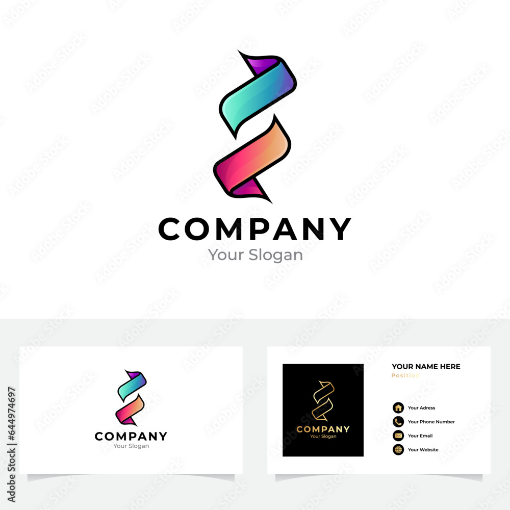 Simple letter S logo and business card design Simple letter S logo and business card design