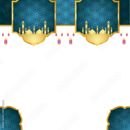 Golden islamic frame with lantern ramadan kareem arabic border flyer poster.Texture ramadan kareem or ramadhan ramzan ramazan islamic pattern border milad un nabi eid al fitr mubarak transparent 
