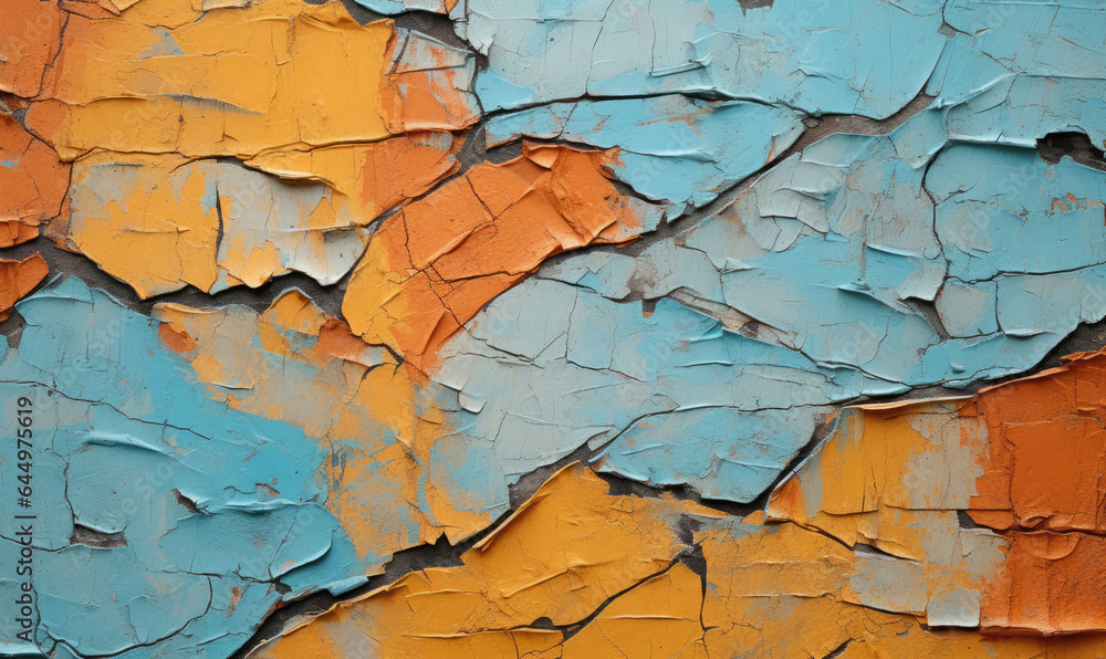 Texture of cracked paint. Dried oil paint color. Created with AI tools