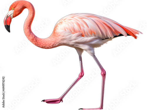 Flamingo's Graceful Stride, no background