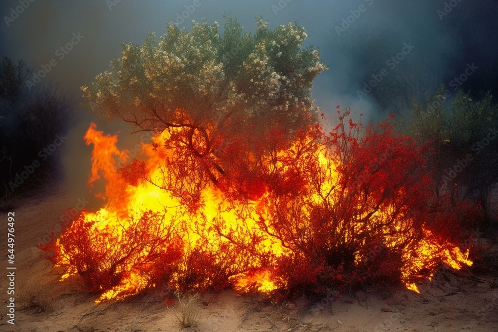 biblical burning bush. Generative AI