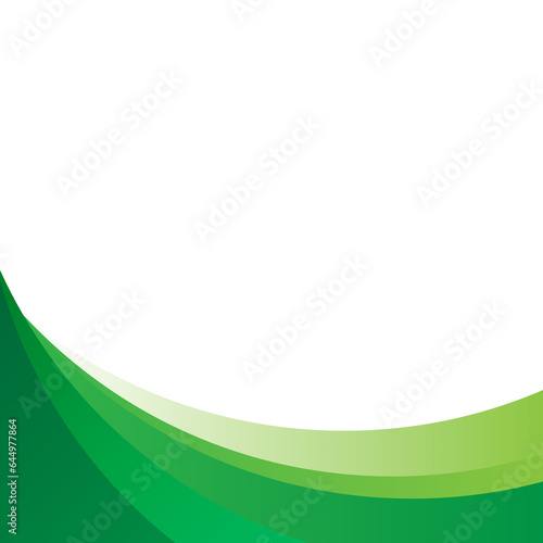 Green wavy shapes on transparent background curved