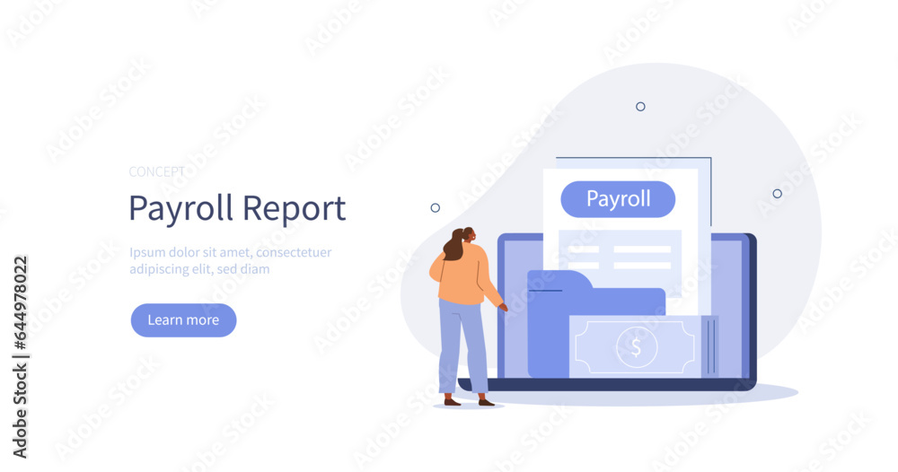 Financial administration. Character calculating and filling payroll report. Business accounting, organization and audit concept. Vector illustration. Financial administration. Character calculating and filling payroll report. Business accounting, organization and audit concept. Vector illustration.
