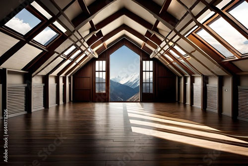 Attic inside a building portrayed in