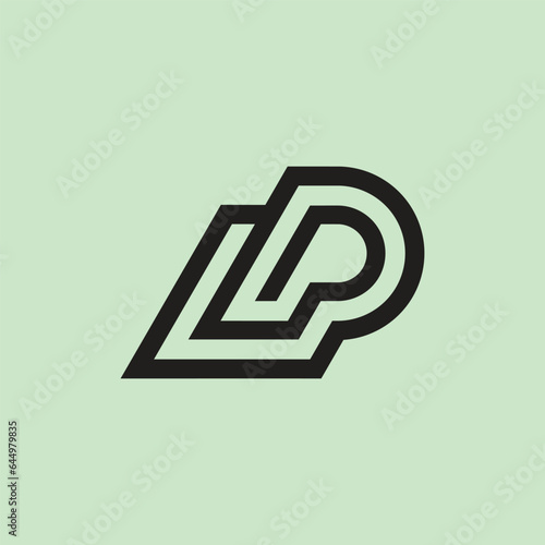 Modern and minimalist initial letter PL or LP monogram logo