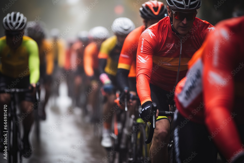 Obraz premium man join the cycling race