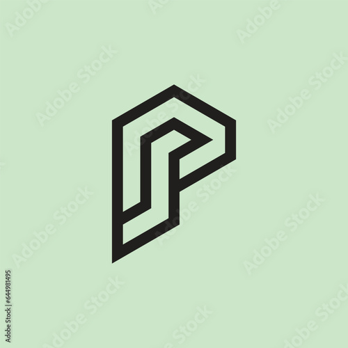 Modern and minimalist initial letter PS or SP monogram logo