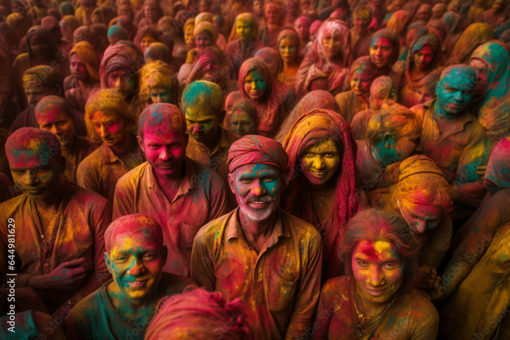 People celebrate Holi festival in India People celebrate Holi festival in India