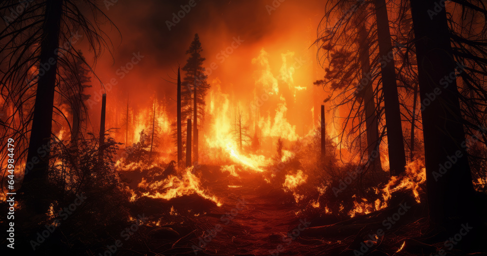 Forest fire in progress Forest fire in progress