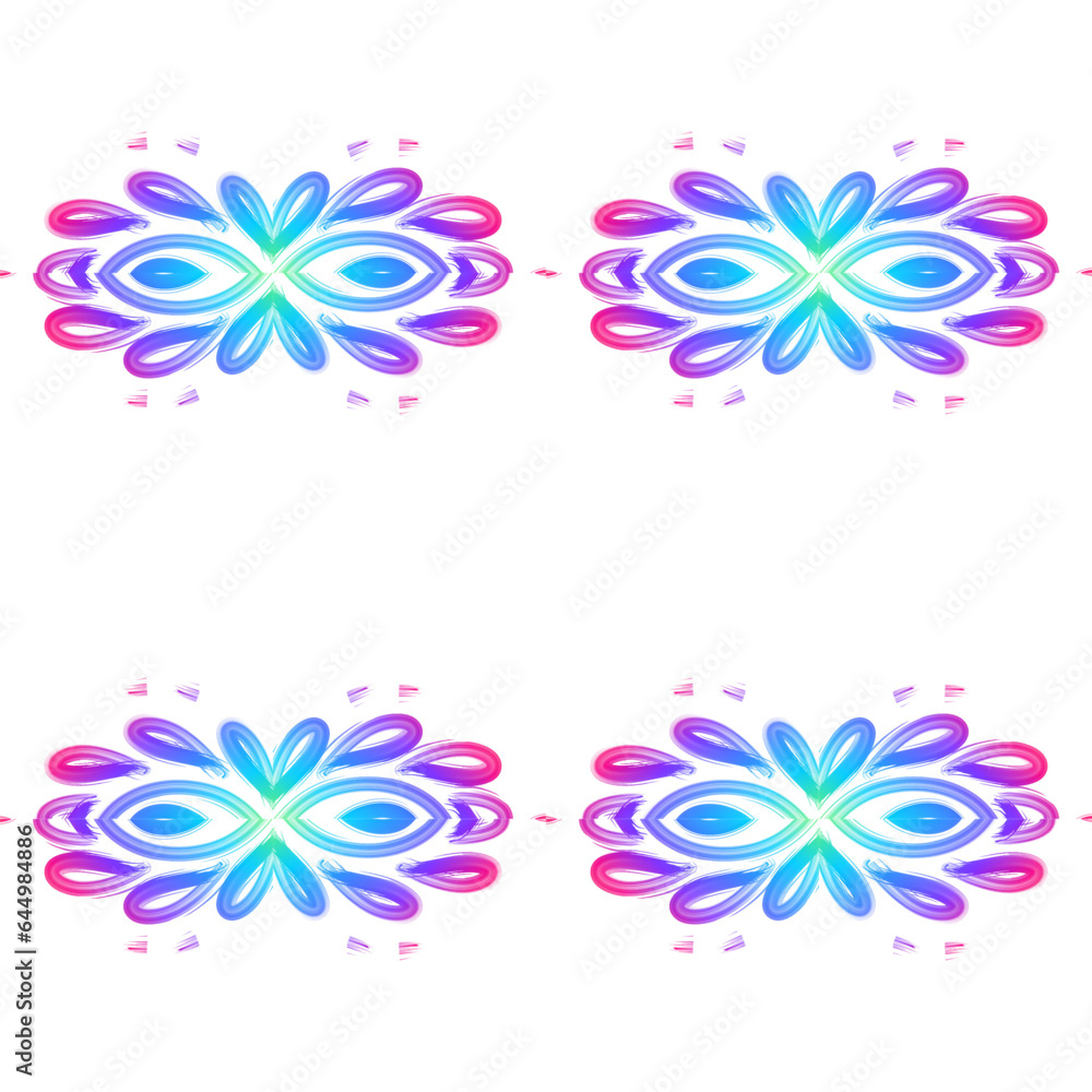 Beauty seamless colourful gradient brush line art flowers batik ethnic dayak borneo pattern Beauty seamless colourful gradient brush line art flowers batik ethnic dayak borneo pattern