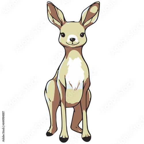 Kangaroo baby kid outline illustration Australia SVG file © Apichai