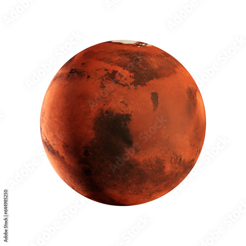 Fototapeta Naklejka Na Ścianę i Meble -  Isolated 3D Render PNG of Mars
