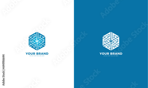 Hexagram abstract logo, vector graphic design