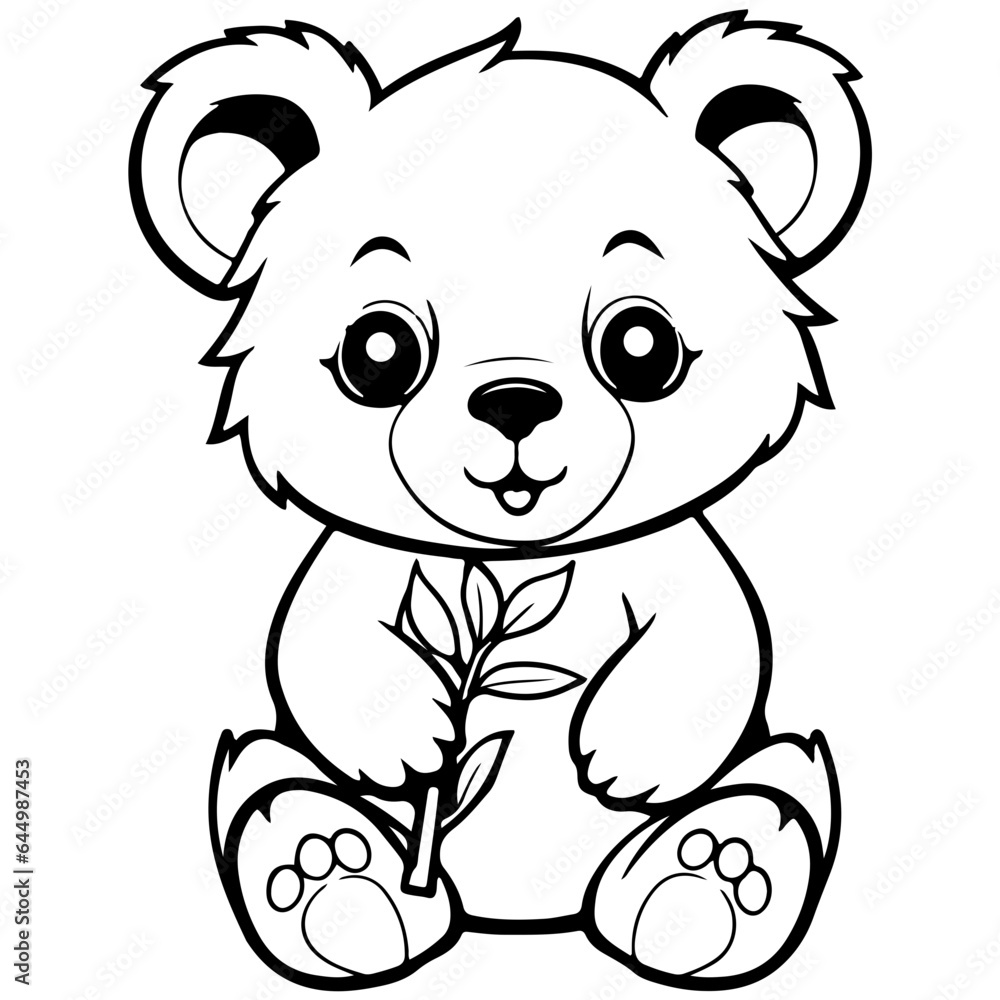 Naklejka premium Koala baby kid outline illustration Australia SVG file
